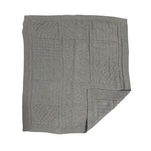 Silver Cloud Baby Infant Gray Block Square Blanket Lovey Cotton Knit Shawl